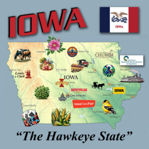 Iowa map scrubbie towel