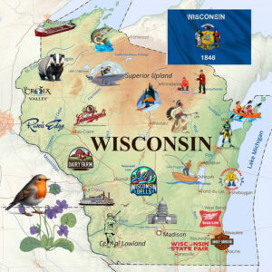 Wisconsin Map Scrubbie Towel